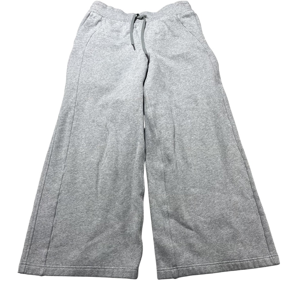 Lululemon Sweatpants Womens Large Gray Wide Leg Fleece Drawstring Baggy LW5GEHS